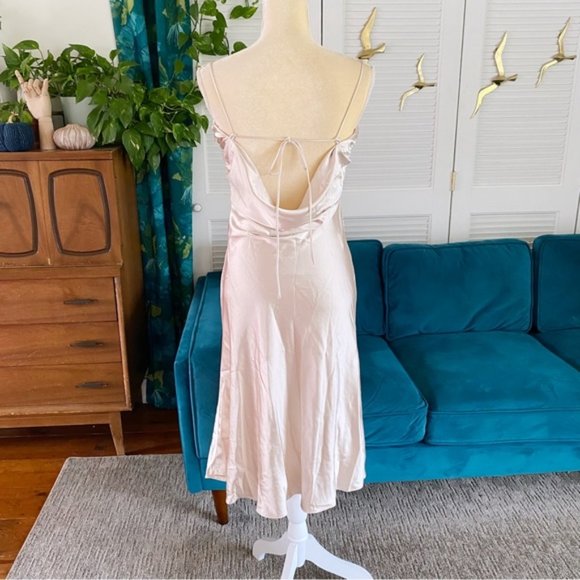Anthropologie | BHLDN Sachin & Babi Winter Slip Midi Dress Gold Champagne New 10 - Picture 8 of 14